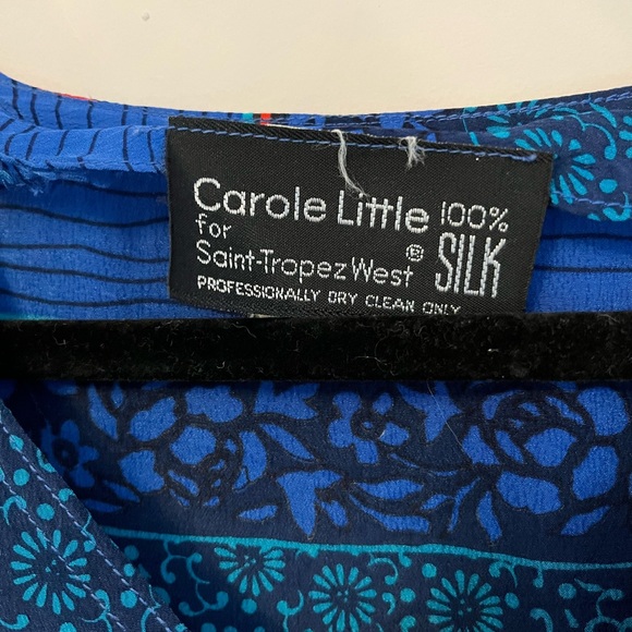 100% silk vintage 2 piece set - wide leg culottes w pockets & short sleeve top - Picture 14 of 15